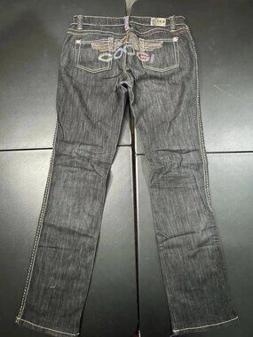 Coogi Y2K Rhinestone Angel Wings Jeans Juniors Size 9/10